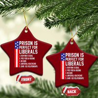 Prison Is Perfect For Liberals Ceramic Ornament Distressed American Flag Conservative Humor