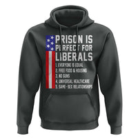 Prison Is Perfect For Liberals Hoodie Distressed American Flag Conservative Humor
