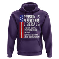 Prison Is Perfect For Liberals Hoodie Distressed American Flag Conservative Humor