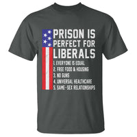 Prison Is Perfect For Liberals T Shirt Distressed American Flag Conservative Humor
