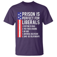 Prison Is Perfect For Liberals T Shirt Distressed American Flag Conservative Humor
