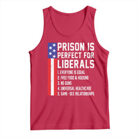 Prison Is Perfect For Liberals Tank Top Distressed American Flag Conservative Humor