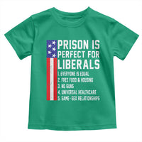 Prison Is Perfect For Liberals Toddler T Shirt Distressed American Flag Conservative Humor