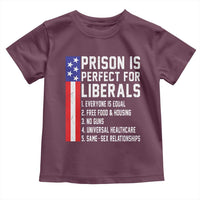 Prison Is Perfect For Liberals Toddler T Shirt Distressed American Flag Conservative Humor