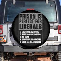 Prison Is Perfect For Liberals Spare Tire Cover Satirical List Retro Grunge Conservative Humor