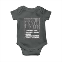 Prison Is Perfect For Liberals Baby Onesie Satirical List Retro Grunge Conservative Humor