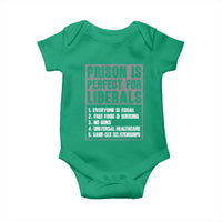 Prison Is Perfect For Liberals Baby Onesie Satirical List Retro Grunge Conservative Humor