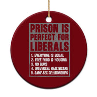Prison Is Perfect For Liberals Ceramic Ornament Satirical List Retro Grunge Conservative Humor