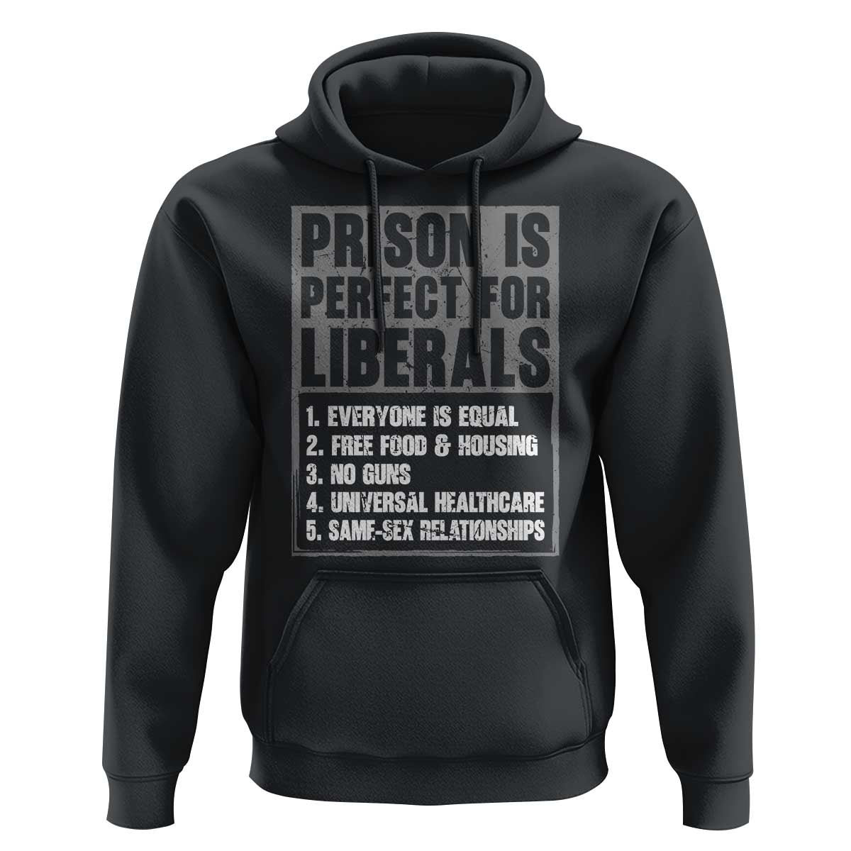 Prison Is Perfect For Liberals Hoodie Satirical List Retro Grunge Conservative Humor