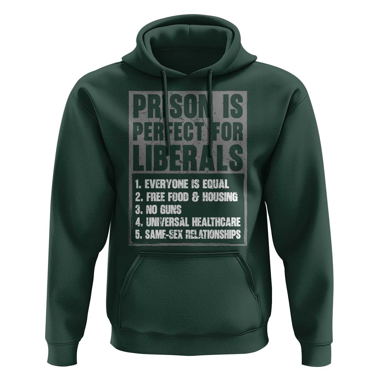 Prison Is Perfect For Liberals Hoodie Satirical List Retro Grunge Conservative Humor