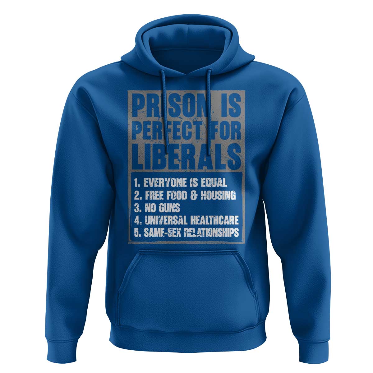 Prison Is Perfect For Liberals Hoodie Satirical List Retro Grunge Conservative Humor