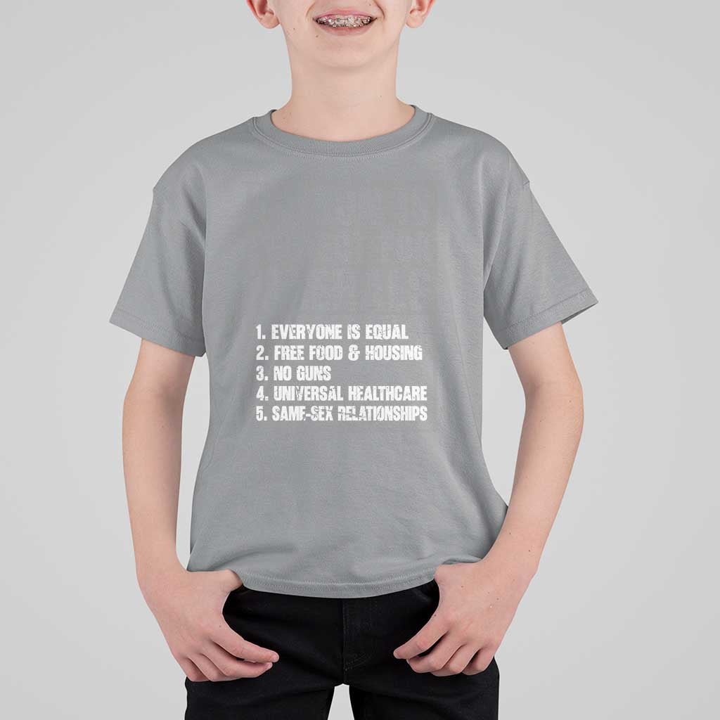 Prison Is Perfect For Liberals T Shirt For Kid Satirical List Retro Grunge Conservative Humor