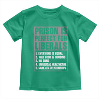 Prison Is Perfect For Liberals Toddler T Shirt Satirical List Retro Grunge Conservative Humor