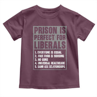 Prison Is Perfect For Liberals Toddler T Shirt Satirical List Retro Grunge Conservative Humor