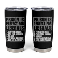 Prison Is Perfect For Liberals Tumbler Cup Satirical List Retro Grunge Conservative Humor