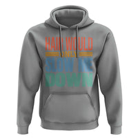 Retro 70s Hair Would Only Slow Me Down Hoodie Vintage Distressed Typography Funny Bald Joke