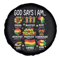 God Says I Am Juneteenth Christian Spare Tire Cover Pan-African Afrocentric Faith Bible Verses Freedom Day