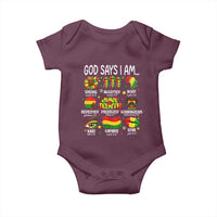 God Says I Am Juneteenth Christian Baby Onesie Pan-African Afrocentric Faith Bible Verses Freedom Day