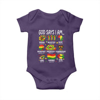 God Says I Am Juneteenth Christian Baby Onesie Pan-African Afrocentric Faith Bible Verses Freedom Day