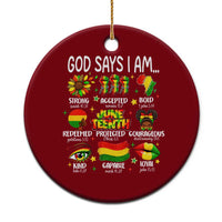 God Says I Am Juneteenth Christian Ceramic Ornament Pan-African Afrocentric Faith Bible Verses Freedom Day
