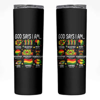 God Says I Am Juneteenth Christian Skinny Tumbler Pan-African Afrocentric Faith Bible Verses Freedom Day