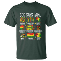 God Says I Am Juneteenth Christian T Shirt Pan-African Afrocentric Faith Bible Verses Freedom Day