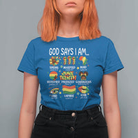God Says I Am Juneteenth Christian T Shirt For Women Pan-African Afrocentric Faith Bible Verses Freedom Day