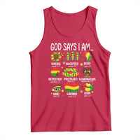God Says I Am Juneteenth Christian Tank Top Pan-African Afrocentric Faith Bible Verses Freedom Day