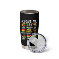 God Says I Am Juneteenth Christian Tumbler Cup Pan-African Afrocentric Faith Bible Verses Freedom Day