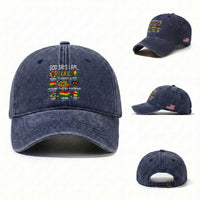 God Says I Am Juneteenth Christian Washed Cotton Baseball Cap Pan-African Afrocentric Faith Bible Verses Freedom Day