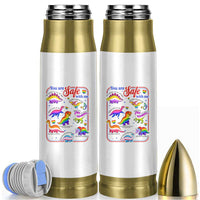 Cute Rainbow Dinosaur LGBTQ Ally Bullet Tumbler You Are Safe With Me Pride Month