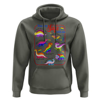 Cute Rainbow Dinosaur LGBTQ Ally Hoodie You Are Safe With Me Pride Month