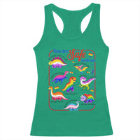 Cute Rainbow Dinosaur LGBTQ Ally Racerback Tank Top You Are Safe With Me Pride Month