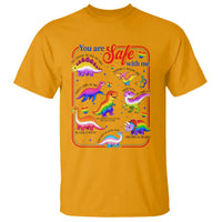 Cute Rainbow Dinosaur LGBTQ Ally T Shirt You Are Safe With Me Pride Month
