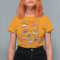 Cute Rainbow Dinosaur LGBTQ Ally T Shirt For Women You Are Safe With Me Pride Month