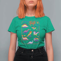 Cute Rainbow Dinosaur LGBTQ Ally T Shirt For Women You Are Safe With Me Pride Month