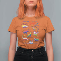 Cute Rainbow Dinosaur LGBTQ Ally T Shirt For Women You Are Safe With Me Pride Month