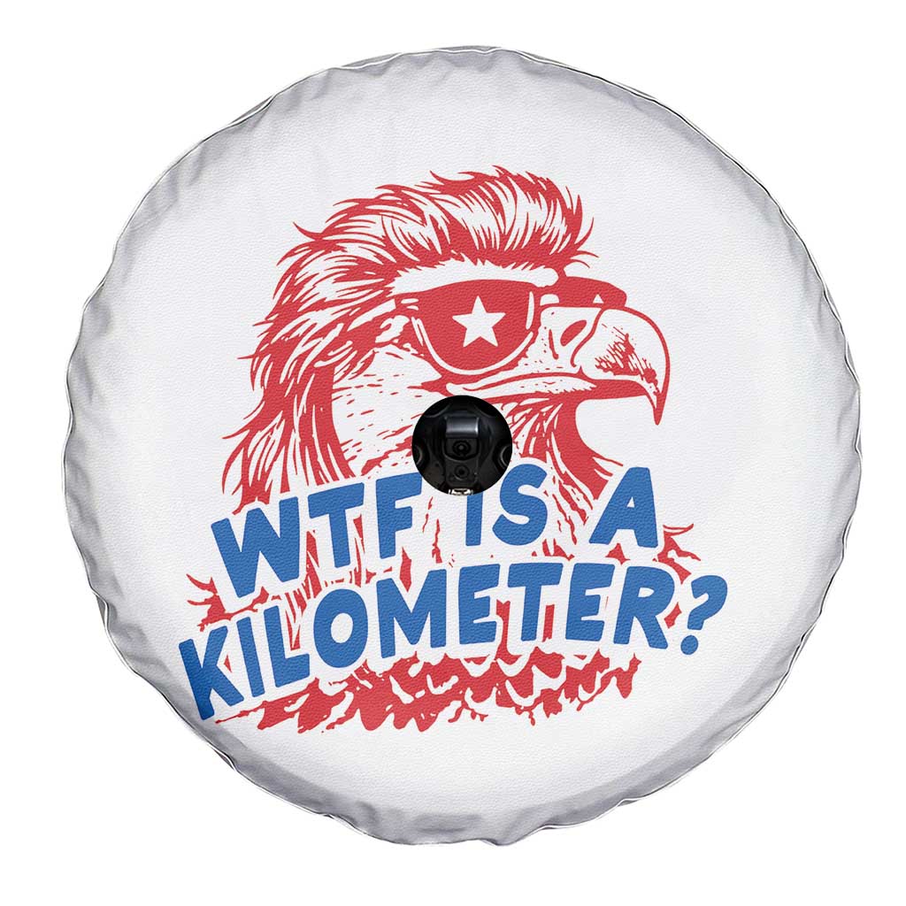 WTF Is A Kilometer Funny American Bald Eagle Spare Tire Cover Patriotic 4th of July Humor