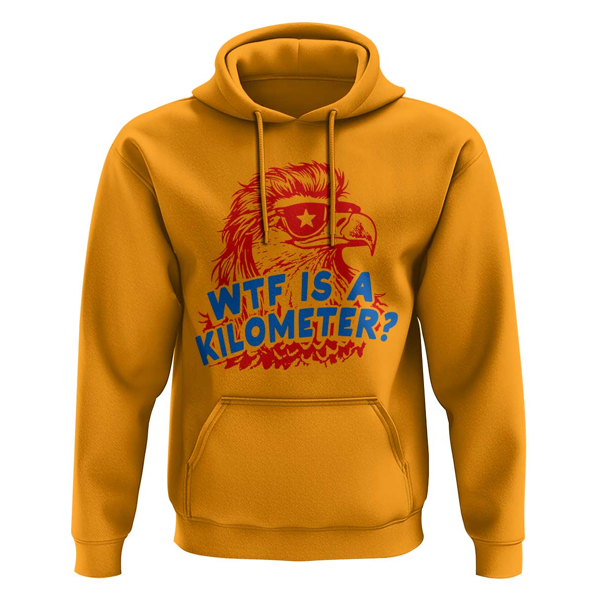 WTF Is A Kilometer Funny American Bald Eagle Hoodie Patriotic 4th of July Humor