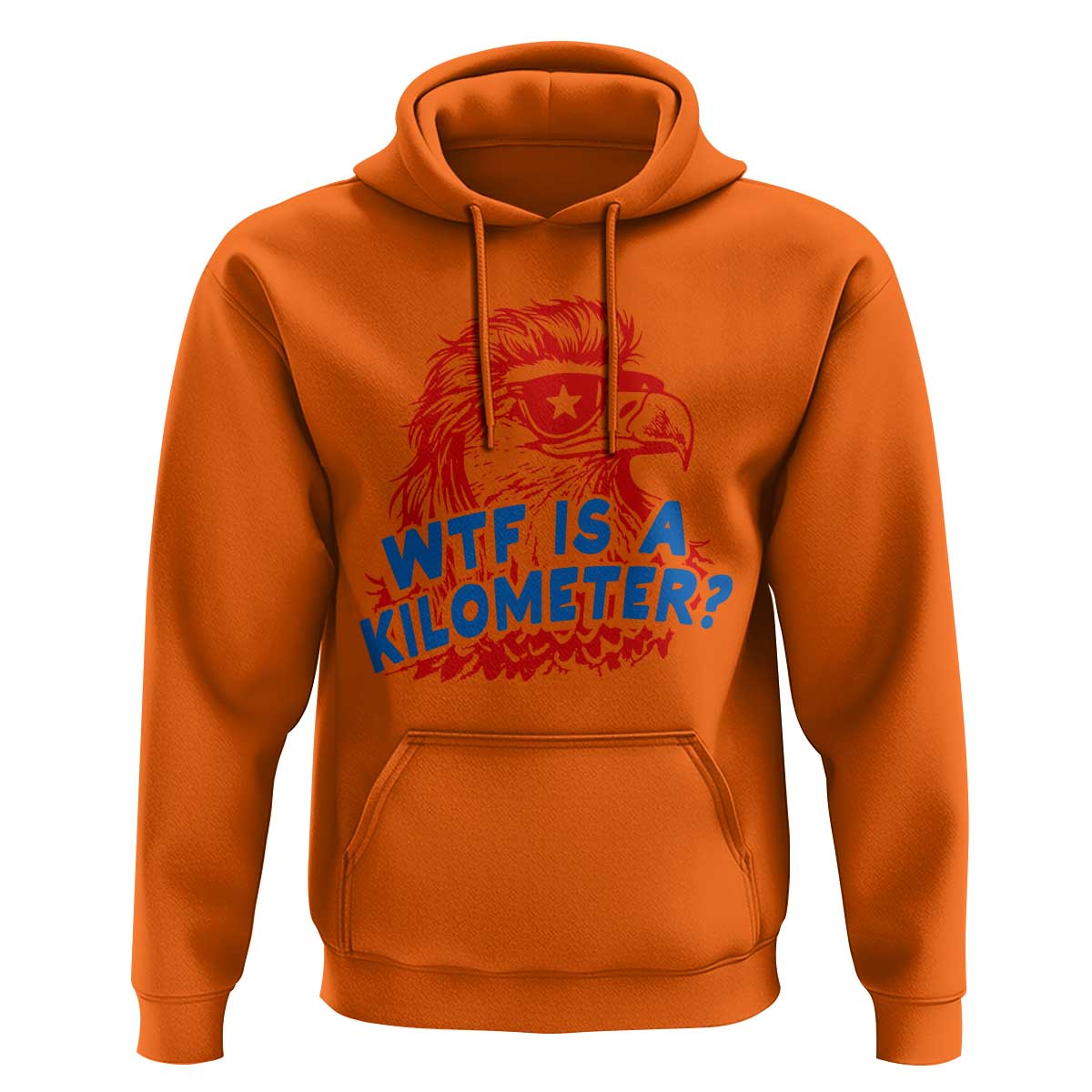 WTF Is A Kilometer Funny American Bald Eagle Hoodie Patriotic 4th of July Humor