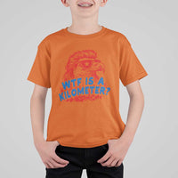 WTF Is A Kilometer Funny American Bald Eagle T Shirt For Kid Patriotic 4th of July Humor