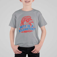 WTF Is A Kilometer Funny American Bald Eagle T Shirt For Kid Patriotic 4th of July Humor