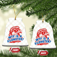 WTF Is A Kilometer Funny American Bald Eagle Ceramic Ornament Patriotic 4th of July Humor