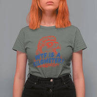 WTF Is A Kilometer Funny American Bald Eagle T Shirt For Women Patriotic 4th of July Humor
