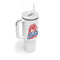 WTF Is A Kilometer Funny American Bald Eagle Tumbler With Handle Patriotic 4th of July Humor