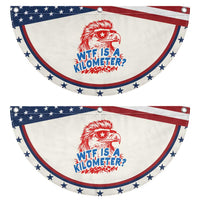 WTF Is A Kilometer Funny American Bald Eagle Patriotic Fan Flag 4th of July Humor