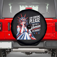 Patriotic Lady Liberty Feminist Graphic Spare Tire Cover Can Someone Please Just Put A Woman In Charge Funny Feminism