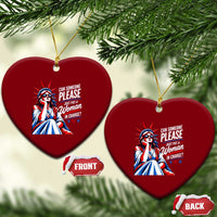 Patriotic Lady Liberty Feminist Graphic Ceramic Ornament Can Someone Please Just Put A Woman In Charge Funny Feminism
