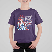 Patriotic Lady Liberty Feminist Graphic T Shirt For Kid Can Someone Please Just Put A Woman In Charge Funny Feminism