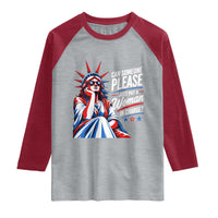 Patriotic Lady Liberty Feminist Graphic Raglan Shirt Can Someone Please Just Put A Woman In Charge Funny Feminism